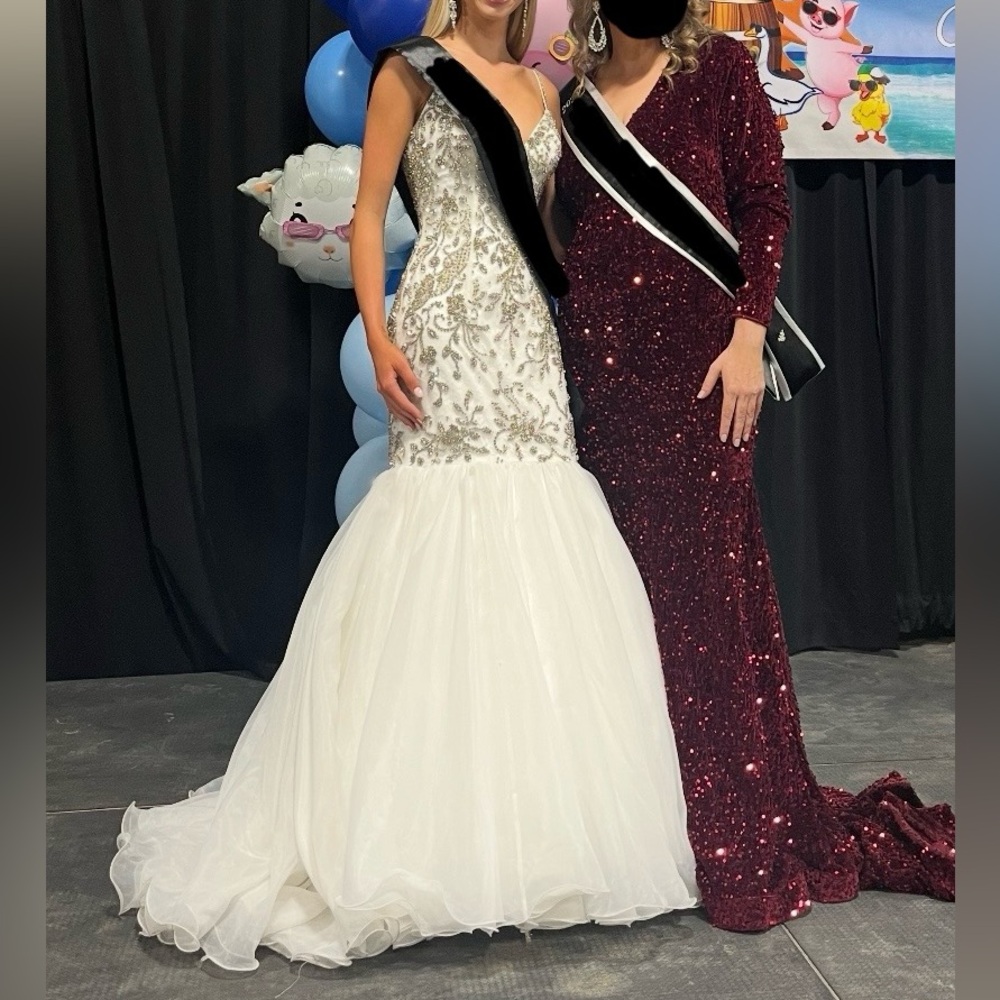 White Sherri Hill Evening Gown